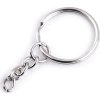 Kroužek na klíče Ø25 mm s řetízkem (Varianta 1 nikl, Balení 10 ks)
