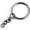 Kroužek na klíče Ø25 mm s řetízkem (Varianta 1 nikl, Balení 10 ks)