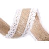 Jutová stuha s bavlněnou krajkou šíře 38 mm (Balení 1 ks, Varianta 1 bílá)