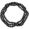 Perlový náhrdelník dlouhý, retro (Balení 1 ks, Varianta 5 (Ø8 mm) černá)