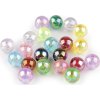 Plastové korálky s AB efektem Ø10 mm (Varianta 1 transparent, Balení 10 g)