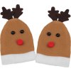 Vánoční mini čepice sob (Balení 10 ks, Varianta béžová tm.)
