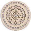 Víko na pletení / háčkování mandala Ø15 cm (Balení 1 ks, Varianta 2 přírodní sv.)