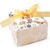 Vánoční dárková krabička se zlatým potiskem a stuhou (Balení 12 ks, Varianta 2 bílá mašle)