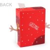 Vánoční dárková krabička s průhledem sněhulák, strom (Balení 12 ks, Varianta 1 červená)