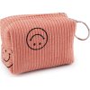 Dívčí pouzdro / klíčenka smajlík 9x6 cm (Balení 1 ks, Varianta 1 pudrová)