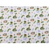 Bavlněná látka / plátno dinosaurus (Varianta bílá, Balení 1 m)