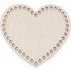 Dno na pletení / výrobu košíků srdce 15x17 cm (Balení 1 ks, Varianta přírodní sv.)