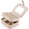 Malá šperkovnice srdce 9x11x6 cm (Balení 1 ks, Varianta 1 béžová světlá zlatá)