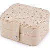 Malá šperkovnice srdce 9x11x6 cm (Balení 1 ks, Varianta 1 béžová světlá zlatá)