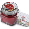 Malá vánoční vonná svíčka ve skle s jmenovkou 28 g (Balení 1 ks, Varianta 33 (Gingerbread cookis) hnědá přírodní)