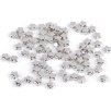 Plastové korálky mini hvězdičky, srdíčka, kostky metalické (Balení 10 g, Varianta 1 stříbrná hvězdy)
