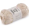 Pletací příze Cotton Gold Paillettes s flitry 50 g (Balení 1 ks, Varianta 1 (7102) bílá stříbrná)