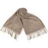 Zimní šála / pléd s třásněmi 70x185 cm (Balení 1 ks, Varianta 1 béžová světlá)