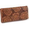 Dámská peněženka s květy 9x18,5 cm (Balení 1 ks, Varianta 1 hnědá koňak)