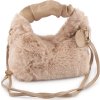 Kožešinová kabelka 24x21 cm (Balení 1 ks, Varianta 2 béžová světlá)