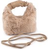 Kožešinová kabelka 24x21 cm (Balení 1 ks, Varianta 2 béžová světlá)