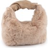 Kožešinová kabelka 24x21 cm (Balení 1 ks, Varianta 2 béžová světlá)