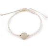 Náramek shamballa s imitací minerálu (Balení 1 ks, Varianta 1 krémová světlá)
