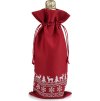 Vánoční dárkový pytlík na láhev 15x32 cm (Balení 1 ks, Varianta 1 červená)