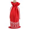 Vánoční dárkový pytlík na láhev 15x32 cm (Balení 1 ks, Varianta 1 červená)