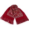 Velký teplý šátek / pléd vyšívaný s třásněmi, typu kašmír 68x165 cm (Balení 1 ks, Varianta 1 krémová nejsvět.)