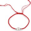 Náramek shamballa s perlou (Balení 1 ks, Varianta 1 červená platina)