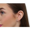 Náušnice z nerezové oceli s broušenými kamínky (Varianta 1 stříbrná, Balení 1 pár)