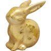 Dekorace MagicHome, Zajíček, zlatý, velikonoční, 6x7x10 cm