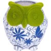 Dekorace MagicHome, Sova s květináčem, modrý ornament, keramika, 26,5x24x27,5 cm