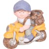 Dekorace MagicHome, Chlapeček na motorce, keramika, 38x20x36 cm
