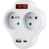 Zásuvka Strend Pro, rozbočovací, rozdvojka, bílá, 2x 16 A, USB A+C, vypínač
