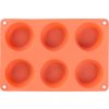Forma MagicHome, na pečenie, na 6 muffinov, silikón, červená, 23,7x16x3 cm