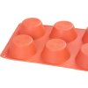 Forma MagicHome, na pečenie, na 6 muffinov, silikón, červená, 23,7x16x3 cm