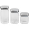Nádoba MagicHome, sada 3 ks, 800/1100/1500 ml, sklenená, s nerezovým uzáverom