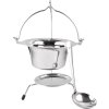 Servírovacia sada MagicHome, 800 ml, nerez, mini kotlík so stojanom a naberačkou
