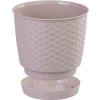 květináč RATOLLA ROUND 19 v.16,5cm,2,8l,BÉŽ tm. (7529U) s miskou