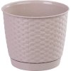 květináč RATOLLA ROUND 19 v.16,5cm,2,8l,BÉŽ tm. (7529U) s miskou