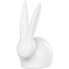 Dekorace MagicHome, Zajíček s dlouhýma ušima, bílý, porcelán, velikonoční, 10,1x6,5x13,1 cm
