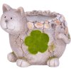 Dekorace MagicHome, Kočka s květináčem, keramika, přírodní, 30x25,5x26,5 cm