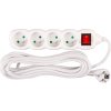 Kabel DG-F804BK L-5 m, prodlužovací, bílý, 4x zásuvka + vypínač, new edition