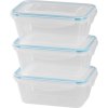 Dóza MagicHome Lunchbox set YH376, obdélníková, sada 3 ks, 1000 ml, 189x131x77 mm