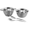 Sada salátová MagicHome, 24cm, 4 dílná - mísa, síto, 2x naběračka, nerez