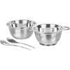 Sada salátová MagicHome, 24cm, 4 dílná - mísa, síto, 2x naběračka, nerez