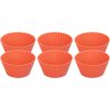Forma MagicHome, na pečenie, na cupcake, silikón, červená, set 6 ks, 6,5x6,5x3 cm