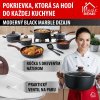 Pokrievka MagicHome Black Marble Line, sklenená, 28 cm