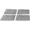 Sada chodníkových desek s efektem kamene, PP, 30x30 cm, plast, barva šedá, bal. 4ks
