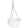 Kvetináč Strend Pro Modern, visiaci, závesný, biely, 26x16cm, s retiazkou a vešiakom