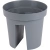 Květináč Strend Pro Modern Railing, na zábradlí, 25,5x28cm, šedá