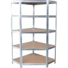 Regál Racks RAT80, do kúta, rohový, kovový, MDF, 5 políc, 180x90x40 cm, max. 150 kg/polica